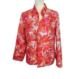 Vibrant Floral Blazer in Red-Pink-Orange by A La Carte XL